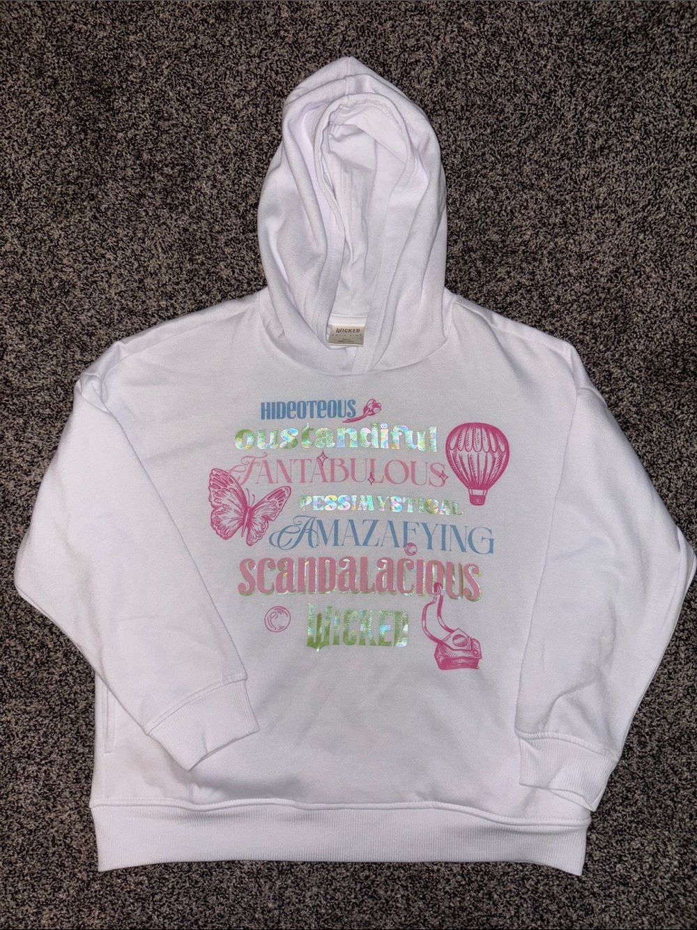 Katie Kime Wicked White Hoodie with Gold Logo